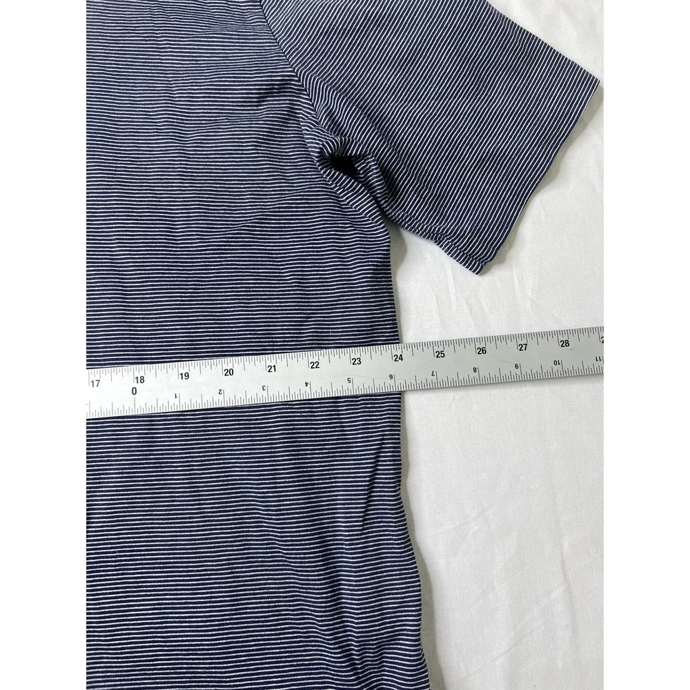 POLO GOLF RALPH LAUREN Mens XL Striped‎ Navy Blue Pima Cotton Polo Shirt
